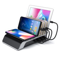 2019 new private model wireless charger  Amazon hot sale Style usb  Four-port wireless charge stand for  mobile phone and laptop