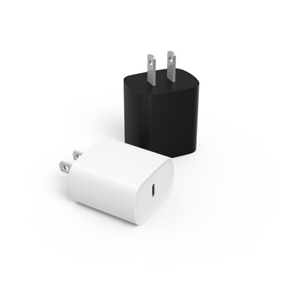 white black European USA UK Korean plug 18w mobile USB-C type c pd fast charging wall charger adapter for iphone