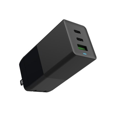 OEM ODM usb-c pd usb-a charger quick charge 3.0 4.0 GAN 65W chargeur 3 port usb wall charger