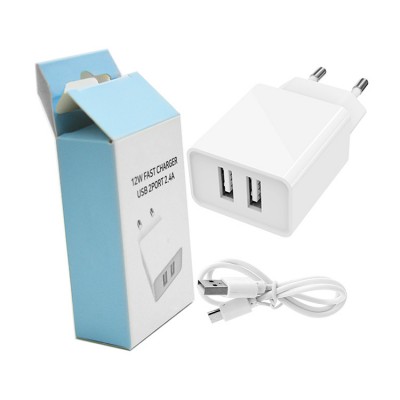 2 Port 5V 2.4A Smart Travel USB Charger Adapter Wall Portable EU US Plug Mobile Phone Chargers for iPhone Samsung Xiaomi