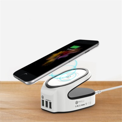 QC 3.0 3 in 1 Wireless Quick Charger For iPhone/Samsung/iPad Fast Charge 2.4A Smart Dual USB Port Phone Charger For iOS Android